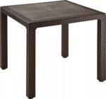 Mesa Cuadrada Alta Simil Ratán 80x80x75cm Reforzada Exterior - Imagen 8