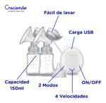 Sacaleche Alltomom 6812 Usb Doble Extraccion - Imagen 2