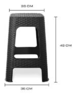 Banqueta Apilable Simil Ratan Plastico Banquitobabymovil - Imagen 4