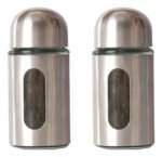 Set X12 Especieros Saleros Frascos Acero Inoxidable Y Vidrio