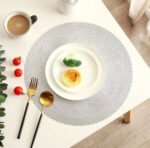 Pack X 6 Individuales Mesa Redondos Rusticos Simil Lino 39cm