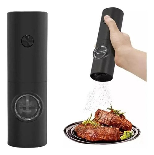 Pimentero Eléctrico Automático C/ Luz Led Molinillo 18cm Color Negro