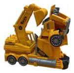 Juguete Auto Transformers Luz Sonidos Bombero Excavadora Color Amarillo - Imagen 2