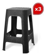 Banqueta Apilable Simil Ratan Plastico Banquitobabymovil - Imagen 2