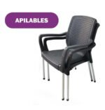Silla Apilable Plastica Malbec Patas Aluminio Reforzada - Imagen 3