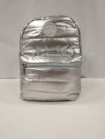 Mochila Viaje Zaki Tornasolado Chica Urbana Compartimento Notebook Gris Metalizado - Imagen 2