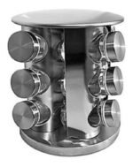 Especiero Condimentero Giratorio Acero Inox X12 Cuadrado