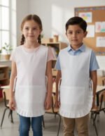 Guardapolvo Poncho Pechera Escolar Colegio Nena Nene Blanco Liso 8