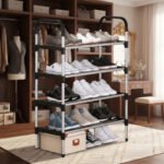 Botinero Organizador Master Sale 4 Estantes Acero Negro Para 12 Pares