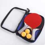 Set 2 Paletas Syp Ping Pong Madera Con Estuche 3 Pelotas Tenis De Mesa Rojo/negro Fl (cóncavo) - Imagen 2