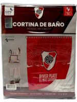 Cortina De Baño River Plate Color Rojo Y Blanco Club