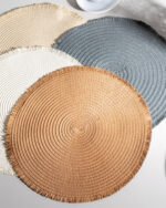 Manteles Individuales De Mesa Colores Rusticos 38cm Deco X6 Color Gris Liso - Imagen 5