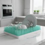 Escurridor Seca Platos Pasto Grande Cocina Bandeja 35x23 Cm  Aqua - Imagen 3