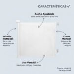 Puerta Barrera De Seguridad Retráctil Escaleras Mega Baby Blanco - Imagen 5