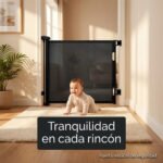 Puerta Barrera De Seguridad Escaleras Mega Baby Retráctil Negro - Imagen 5
