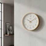 Reloj De Pared Redondo 30cm Moderno Quartz Metalizado Dorado Blanco - Imagen 2