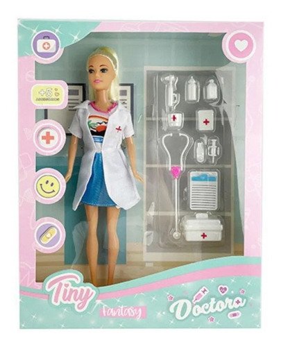Juguete Set Doctora Muñeca 30cm Tiny Accesorios Babymovil