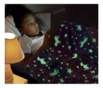 Manta Luminosa Brilla En Oscuridad 1 1/2 Plaza Poliester 220x160 Cm Estampado Unicornio Arcoiris - Imagen 2