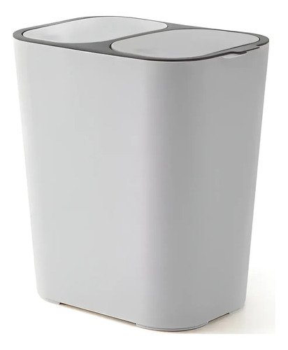 Cesto Tacho Residuo Basura Doble Tapa 18 Litros Plastico Gris