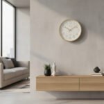 Reloj De Pared Redondo 30cm Moderno Quartz Metalizado Dorado Blanco