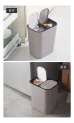 Cesto Tacho Residuo Basura Doble Tapa 18 Litros Plastico Gris - Imagen 2