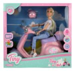 Juguete Muñeca Articulada 30cm Tiny Su Moto Con Casco Color Tiny Y Su Moto Multicolor