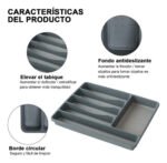 Cubiertero Organizador Cubiertos Antideslizante Cajon Gris Color Gris Oscuro - Imagen 4