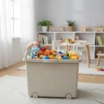 Caja Organizadora De Plastico Con Ruedas Manija 35 Litros Beige Amor - Imagen 4