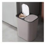 Cesto Tacho Residuo Basura Doble Tapa 18 Litros Plastico Gris - Imagen 8