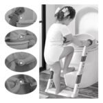 Escalera Reductor Adaptador De Inodoro Love 568 Para Niños Color Gris Lisa Liso - Imagen 4