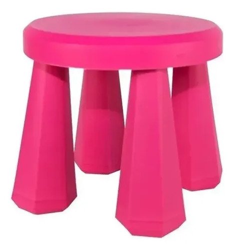 Banquito Silla Infantil Plastico Roforfado Chicos Kuma Ruby Rosa