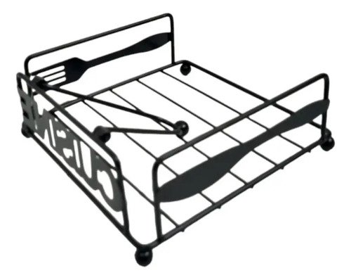 Servilletero Metal Cuadrado Porta Servilletas Mesa Comedor Negro