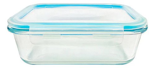 Taper Vidrio Hermetico Horno Frezzer Microondas 23x17cm Celeste
