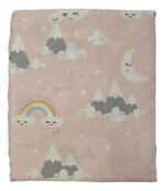 Juego De Sábanas Y Cortinas Infantil 1 1/2 Plaza Rosa Arcoiris