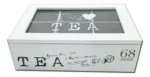 Caja De Té Artesanal Ms Madera Y Vidrio 6 Divisiones Caja Té - Imagen 2