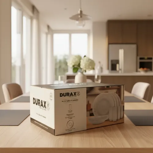 Set De Vajilla X 12 Durax Plato Forjado + Vaso Lunita Color Transparente