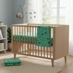 Juego De Sabanas Cuna Funcional Estampada Algodon Espacial Verde