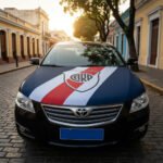 Funda Para Auto Cubre Capot Futbol  River Plate Elastica - Imagen 2