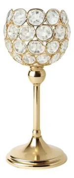 Candelabro Porta Velas Oro Caireles Decorativo 26 Cm Metal Oro 8465