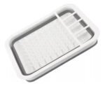Secaplatos Piu Silicona Plegable Blanco Gris 10 Platos Con Cubiertero Blanco Con Gris - Imagen 6
