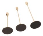 Set X3 Candelabros Portavelas Dorados Metal Decorativos Dorado - Imagen 4