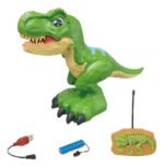 Dinosaurio Juguete Radio Control Remoto Gira 360 Luz Sonido Dino Verde - Imagen 2