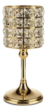 Candelabro Porta Velas Oro Caireles Decorativo 26 Cm Metal Oro 8464