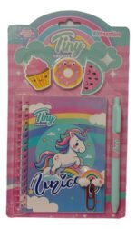 Kit Creativo Unicornio Tiny Dreams Libreta Lapicera Gomas