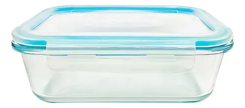 Taper Vidrio Hermetico Horno Frezzer Microondas 18,8x14cm Celeste