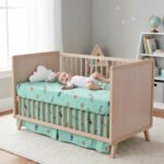 Juego De Sabanas Cuna Funcional Estampada Algodon Espacial Verde - Imagen 3