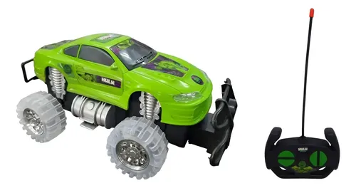 Juguete Auto Radio Control Camioneta Spiderman Luces Ruedas Color Hulk