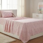 Juego De Sábanas Y Cortinas Infantil 1 1/2 Plaza Rosa Estrellitas - Imagen 2