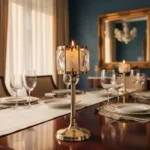 Candelabro Porta Velas Oro Caireles Decorativo 26 Cm Metal Oro 8463 - Imagen 4