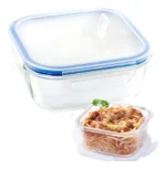 Taper Vidrio Hermetico Horno Frezzer Microondas 16,7x16,7cm Color Celeste